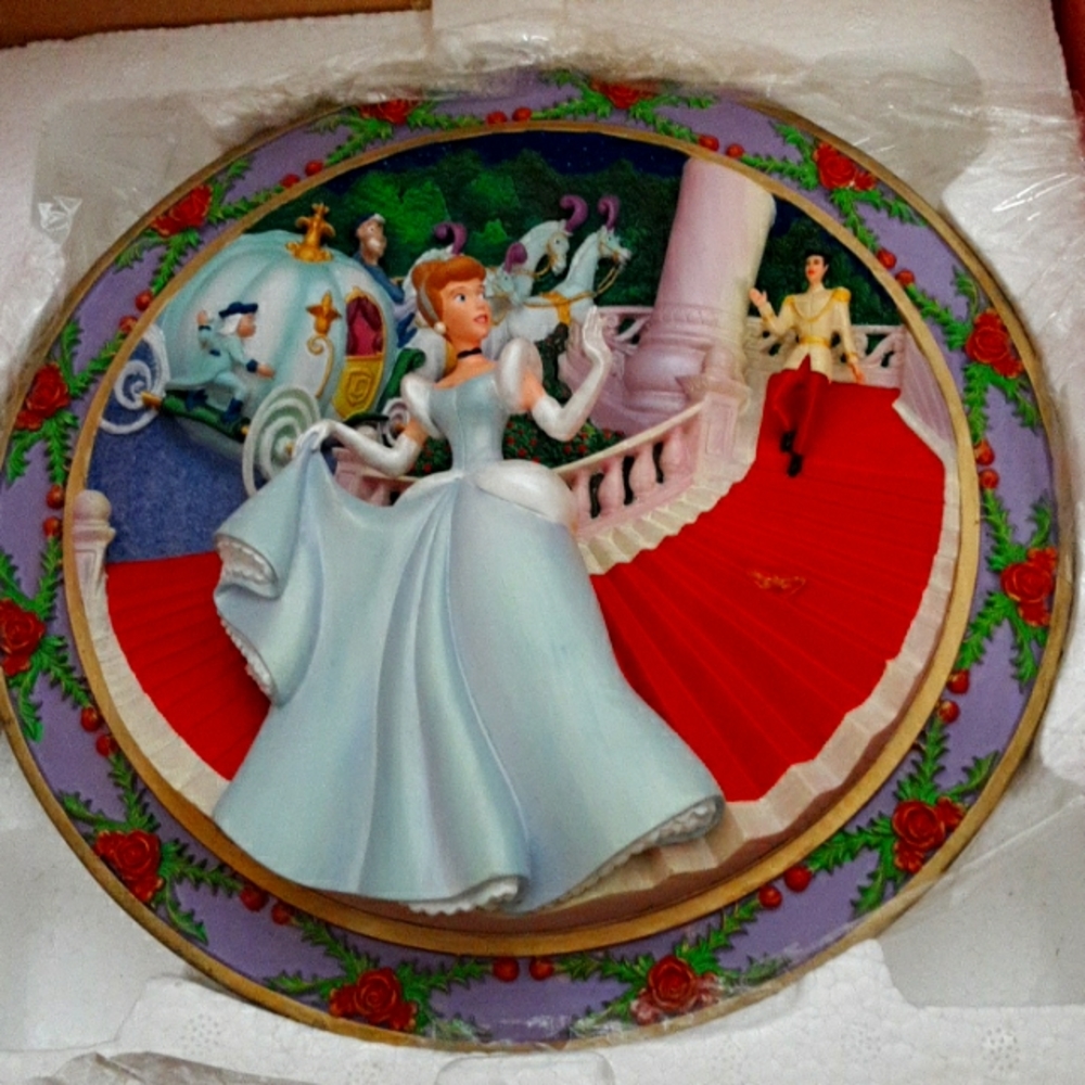 Collectible Cinderella Disney Relief Plate "Before the Spell is Broken" Vintage.